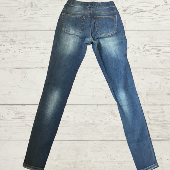 BOSTON PROPER DISTRESSED PULL-UP SKINNY JEANS - Picture 9 of 11